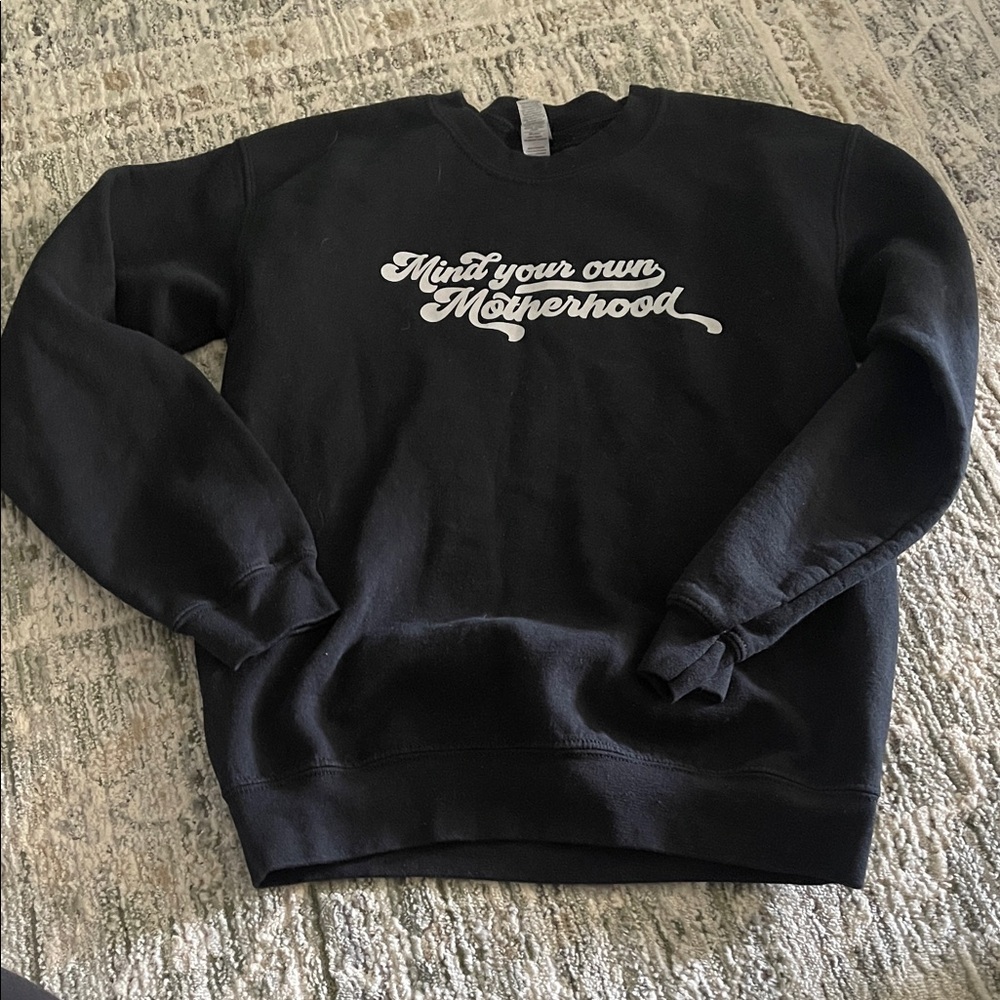 Gildan Black Crewneck Sweater with White Print